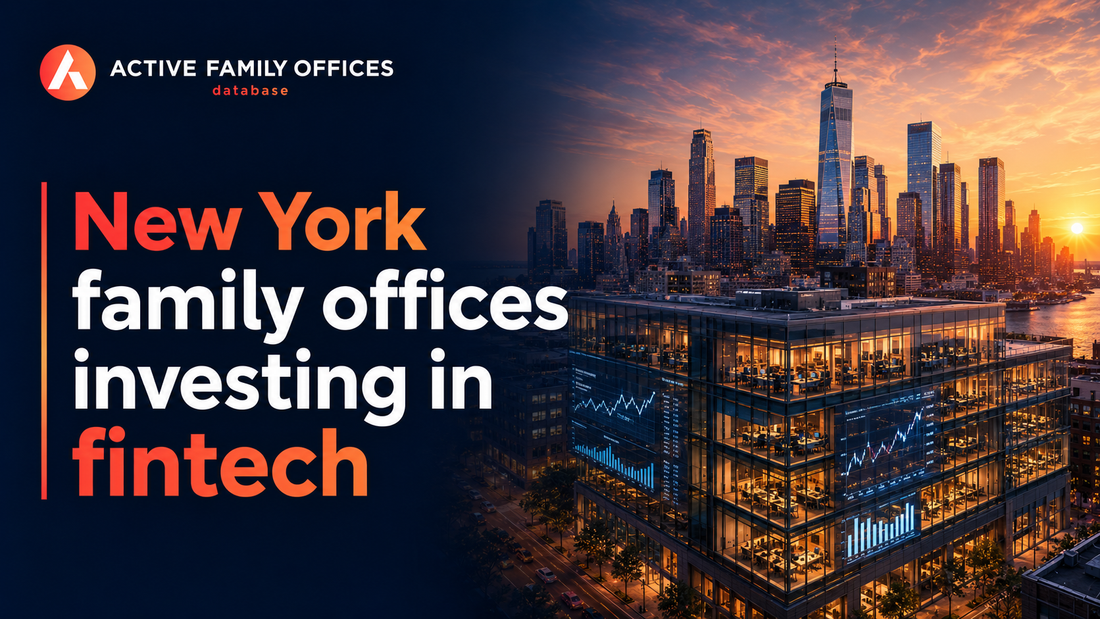 Manhattan skyline at dusk, home to New York family offices investing in fintech
