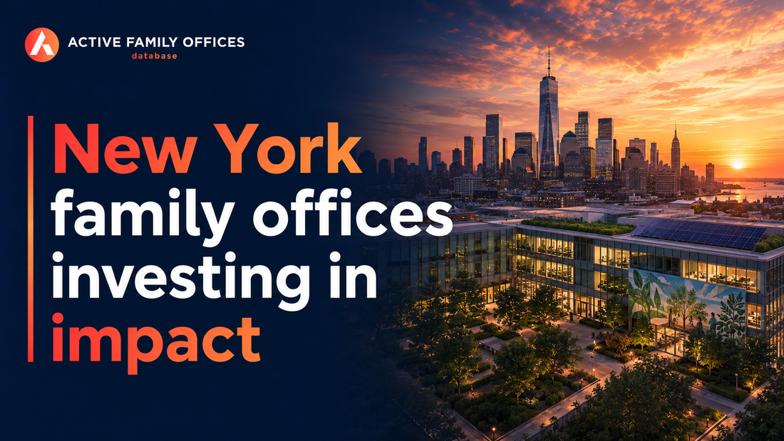 Manhattan skyline at dusk, home to New York family offices investing in impact