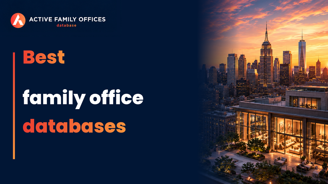 New York City skyline at dusk, representing a comparison of the best family office databases