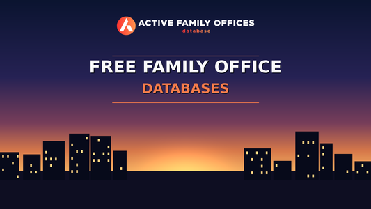 City skyline at dusk with Active Family Offices logo - Free Family Office Databases guide