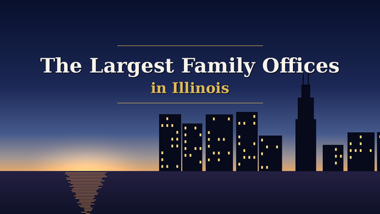 Chicago skyline silhouette at dusk with Willis Tower - The Largest Family Offices in Illinois