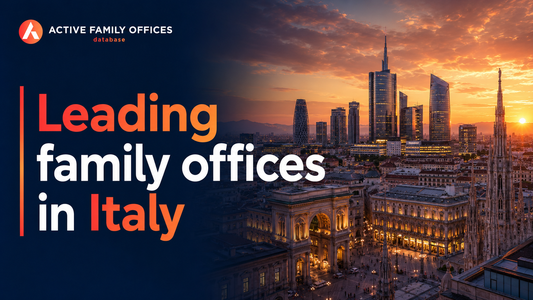 Milan skyline at dusk, home to leading active family offices in Italy