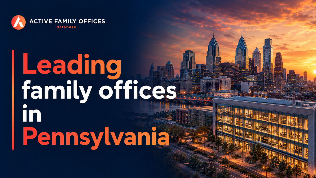 Philadelphia skyline at dusk, home to leading active family offices in Pennsylvania