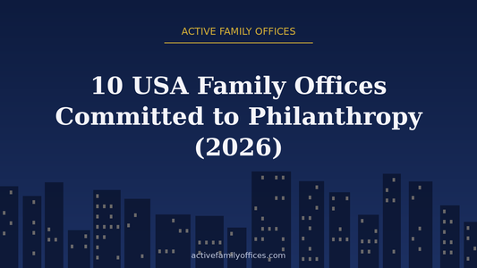 Night skyline illustration for 10 USA Family Offices Committed to Philanthropy (2026) - Active Family Offices