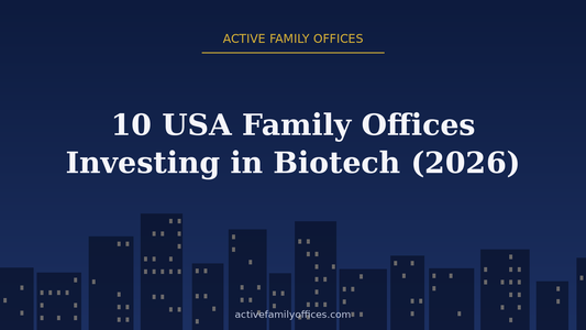 Night skyline illustration for 10 USA Family Offices Investing in Biotech (2026) - Active Family Offices